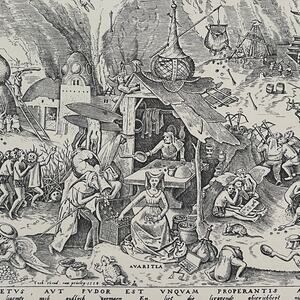 Bruegel, Avarice, Seven Deadly Sins, Engraving, Print, Bookplate, ~ 241229-WH 70